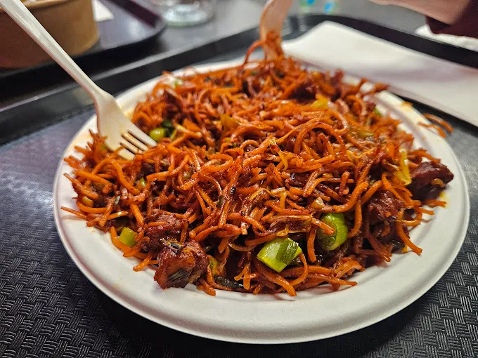 Delicious Indo-Chinese dish at Tapri Restaurant in Saskatoon, SK